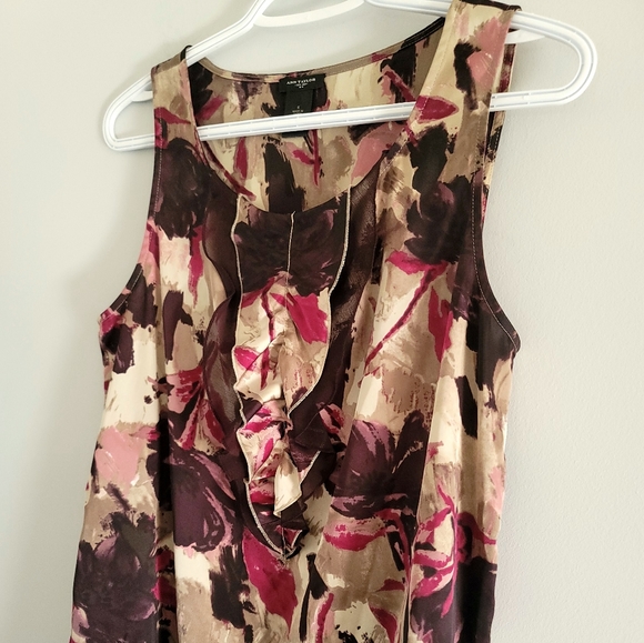Ann Taylor Women's Sleeveless Floral Ruffled Top Size 6 - Picture 3 of 10